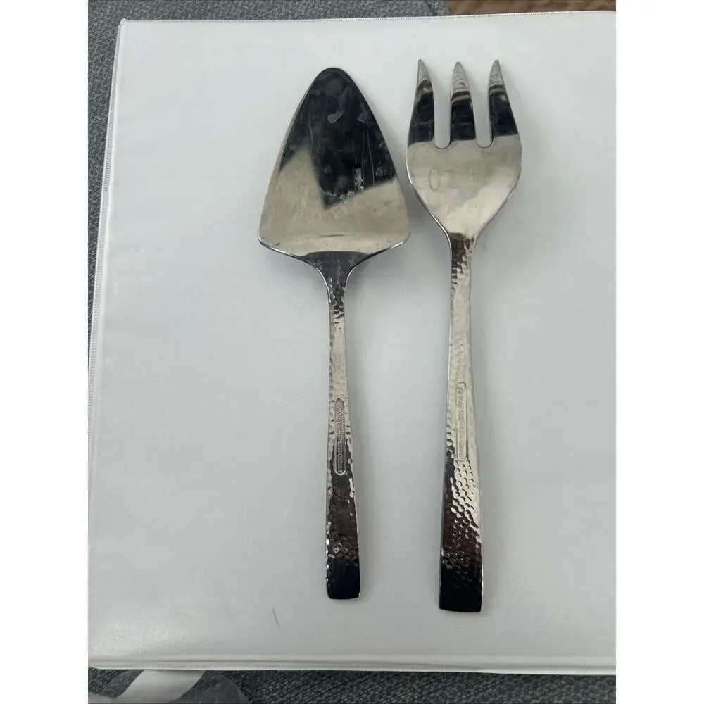 TOMODACHI Hampton Forge Ella Hammered Set Of 2 Serving Pieces Stainless Flatware
